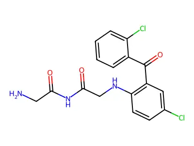 Glycinamide, N-(4-chloro-2-(2-chlorobenzoyl)phenyl)-glycyl- structure