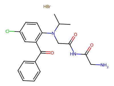 Glycinamide, N-(2-benzoyl-4-chlorophenyl)-glycyl-N-(1-methylethyl)-, monohydrobromide, hydrate structure