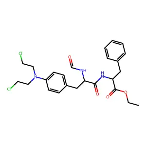 Ethyl 4-[bis(2-chloroethyl)amino]-N-formylphenylalanylphenylalaninate structure