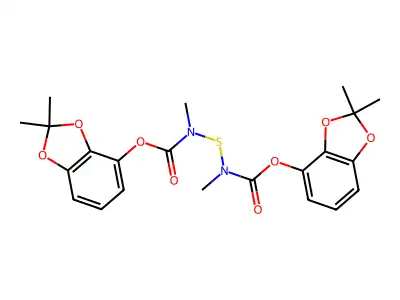 Carbamic acid, thiobis(methyl-, bis(2,2-dimethyl-1,3-benzodioxol-4-yl) ester structure