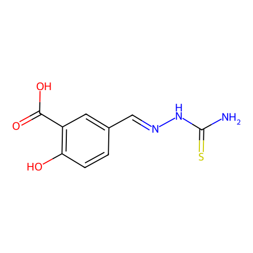 5-[(Carbamothioylhydrazinylidene)methyl]-2-hydroxybenzoic acid structure