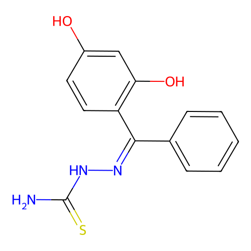 [[(2,4-Dihydroxyphenyl)-phenylmethylidene]amino]thiourea structure