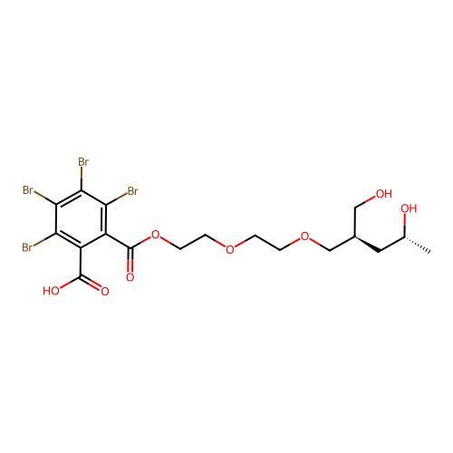 1,2-Benzenedicarboxylic acid, 3,4,5,6-tetrabromo-, 1-(2-(2-(2-(2-hydroxypropoxy)propoxy)ethoxy)ethyl) 2-(2-hydroxypropyl)ester structure