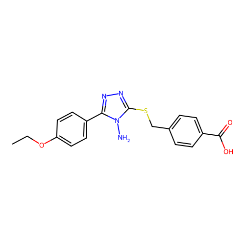 4-{[4-Amino-5-(4-ethoxyphenyl)-1,2,4-triazol-3-ylthio]methyl}benzoic acid structure