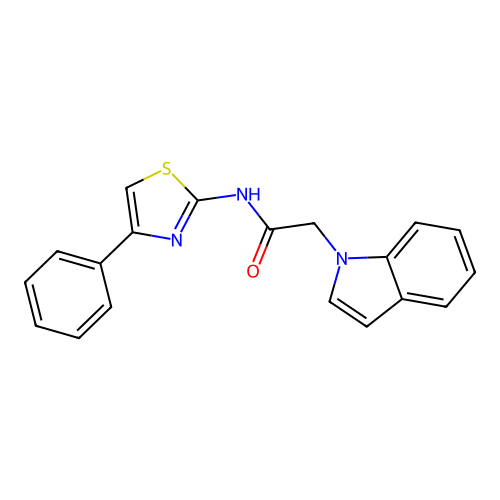 2-(1H-indol-1-yl)-N-(4-phenyl-1,3-thiazol-2-yl)acetamide structure