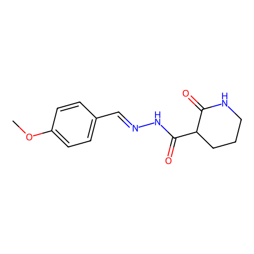 N'-[(4-Methoxyphenyl)methylidene]-2-oxo-3-piperidinecarbohydrazide structure