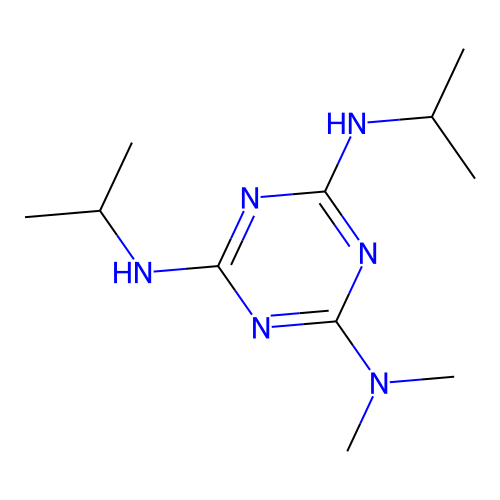 N-[4,6-bis(isopropylamino)-1,3,5-triazin-2-yl]-N,N-dimethylamine structure