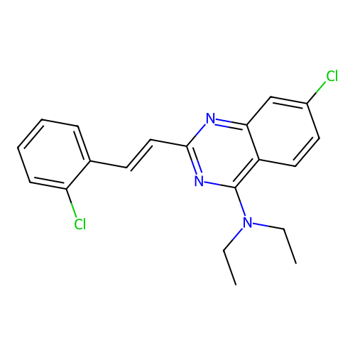 4-Quinazolinamine, 7-chloro-2-(2-(2-chlorophenyl)ethenyl)-N,N-diethyl- structure
