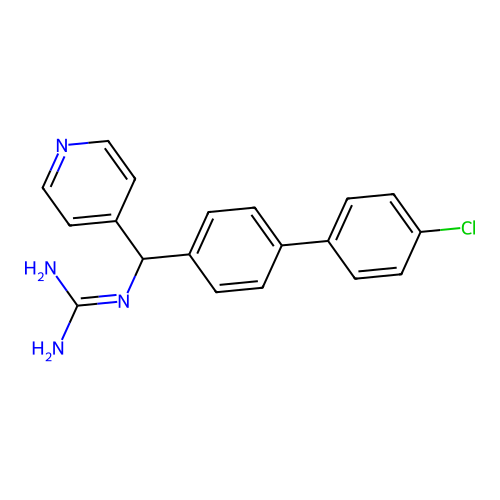 2-[[4-(4-Chlorophenyl)phenyl]-pyridin-4-ylmethyl]guanidine structure