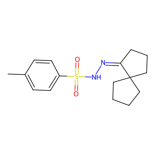 4-methyl-N-[(Z)-spiro[4.4]nonan-4-ylideneamino]benzenesulfonamide structure