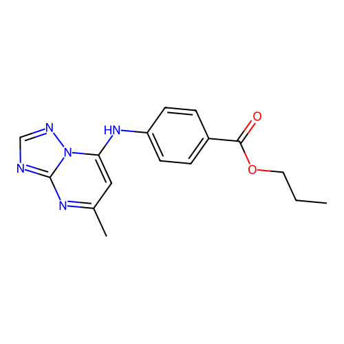 Propyl 4-[(5-methyl-[1,2,4]triazolo[1,5-a]pyrimidin-7-yl)amino]benzoate structure