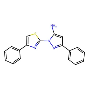 1H-Pyrazol-5-amine, 3-phenyl-1-(4-phenyl-2-thiazolyl)- structure