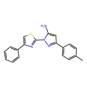 1H-Pyrazol-5-amine, 3-(4-methylphenyl)-1-(4-phenyl-2-thiazolyl)- structure