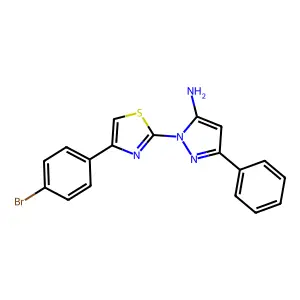 1H-Pyrazol-5-amine, 1-(4-(4-bromophenyl)-2-thiazolyl)-3-phenyl- structure