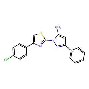 1H-Pyrazol-5-amine, 1-(4-(4-chlorophenyl)-2-thiazolyl)-3-phenyl- structure