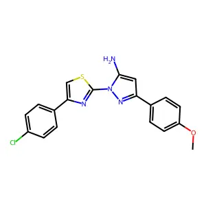 1H-Pyrazol-5-amine, 1-(4-(4-chlorophenyl)-2-thiazolyl)-3-(4-methoxyphenyl)- structure