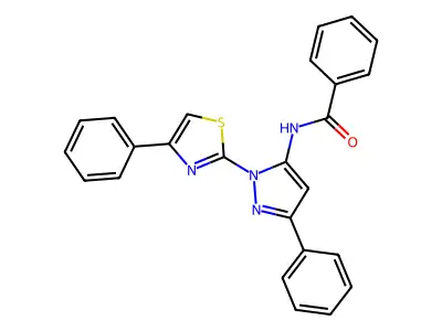 Benzamide, N-(3-phenyl-1-(4-phenyl-2-thiazolyl)-1H-pyrazol-5-yl)- structure