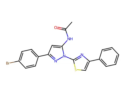 Acetamide, N-(3-(4-bromophenyl)-1-(4-phenyl-2-thiazolyl)-1H-pyrazol-5-yl)- structure