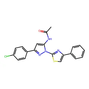 Acetamide, N-(3-(4-chlorophenyl)-1-(4-phenyl-2-thiazolyl)-1H-pyrazol-5-yl)- structure
