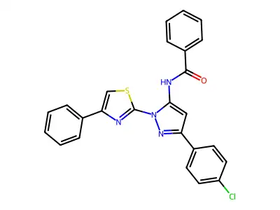 Benzamide, N-(3-(4-chlorophenyl)-1-(4-phenyl-2-thiazolyl)-1H-pyrazol-5-yl)- structure