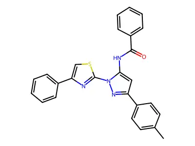 Benzamide, N-(3-(4-methylphenyl)-1-(4-phenyl-2-thiazolyl)-1H-pyrazol-5-yl)- structure