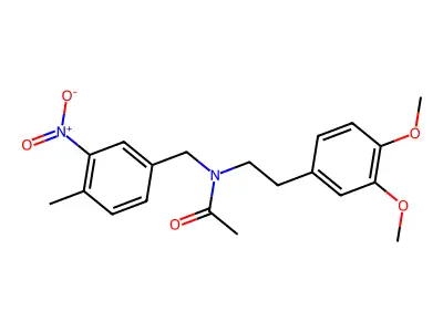 Acetamide, N-(2-(3,4-dimethoxyphenyl)ethyl)-N-((4-methyl-3-nitrophenyl)methyl)-, hydrate structure