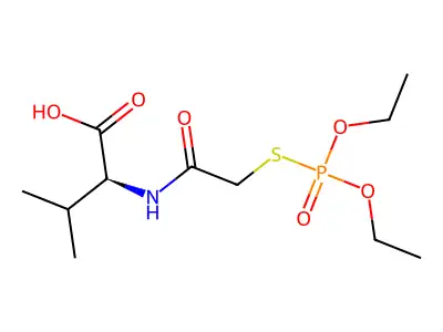 L-Valine, N-(((diethoxyphosphinyl)thio)acetyl)- structure