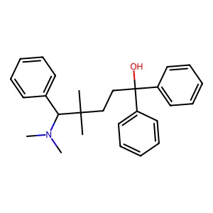 1-Pentanol, 4,4-dimethyl-5-(dimethylamino)-1,1,5-triphenyl- structure