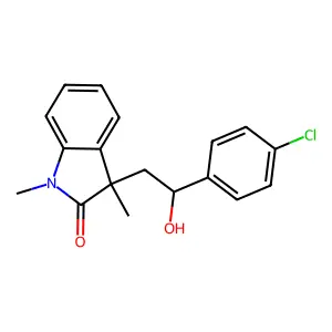 2H-Indol-2-one, 3-(2-(4-chlorophenyl)-2-hydroxyethyl)-1,3-dihydro-1,3-dimethyl- structure