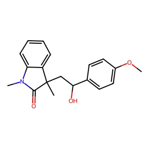 2H-Indol-2-one, 1,3-dihydro-3-(2-hydroxy-2-(4-methoxyphenyl)ethyl)-1,3-dimethyl- structure