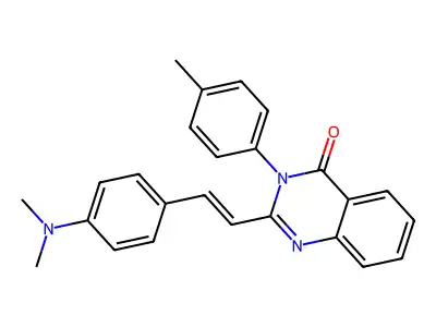 (E)-2-(4-(dimethylamino)styryl)-3-(p-tolyl)quinazolin-4(3H)-one structure