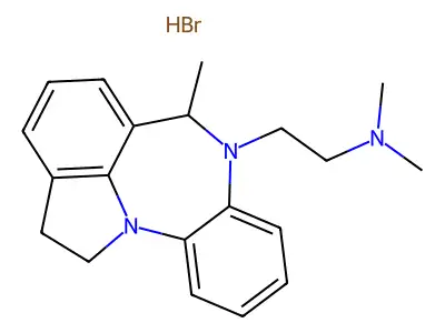1,2-Dihydro-N,N,6-trimethylbenzo(b)pyrrolo(3,2,1-jk)(1,4)benzodiazepine-7(6H)-ethanamine HBr structure