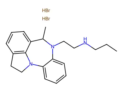 1,2-Dihydro-6-methyl-N-propylbenzo(b)pyrrolo(3,2,1-jk)(1,4)benzodiazepine-7(6H)ethanamine 2HBr structure