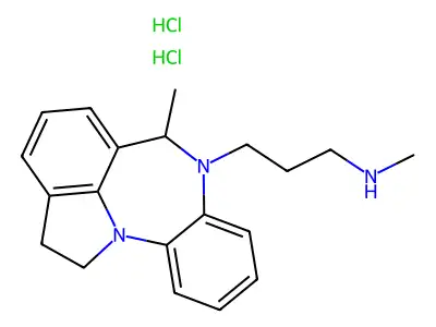 1,2-Dihydro-N,6-dimethylbenzo(b)pyrrolo(3,2,1-jk)(1,4)benzodiazepine-7(6H)-propanamine 2HCl structure