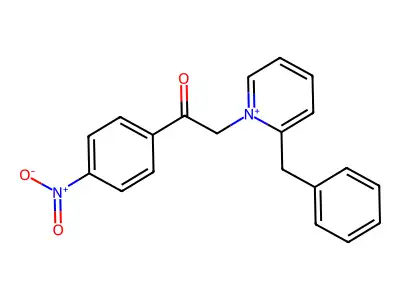 2-Benzyl-1-[2-(4-nitro-phenyl)-2-oxo-ethyl]-pyridinium structure