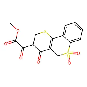 Methyl (6,6-dioxido-4-oxo-3,4-dihydro-2H,5H-thiopyrano(3,2-c)thiochromen-3-yl)(oxo)acetate structure