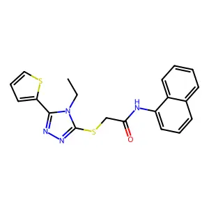 2-{[4-ethyl-5-(thiophen-2-yl)-4H-1,2,4-triazol-3-yl]sulfanyl}-N-(naphthalen-1-yl)acetamide structure
