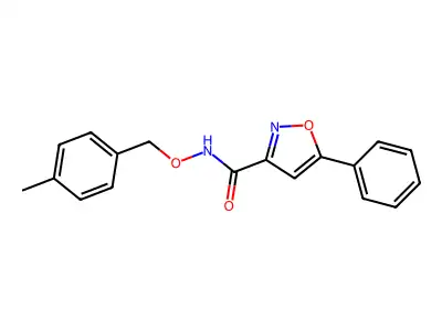 N-[(4-methylphenyl)methoxy]-5-phenyl-1,2-oxazole-3-carboxamide structure