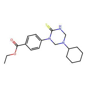 Ethyl 4-(5-cyclohexyl-2-thioxo-1,3,5-triazinan-1-yl)benzoate structure