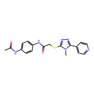 N-[4-(acetylamino)phenyl]-2-{[4-methyl-5-(pyridin-4-yl)-4H-1,2,4-triazol-3-yl]sulfanyl}acetamide structure