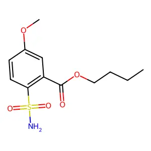 Benzoic acid, 5-methoxy-2-sulfamoyl-, butyl ester structure
