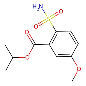 Benzoic acid, 5-methoxy-2-sulfamoyl-, isopropyl ester structure