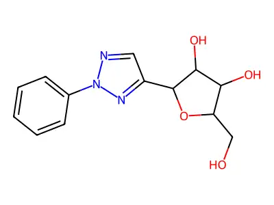 2-(Hydroxymethyl)-5-(2-phenyltriazol-4-yl)oxolane-3,4-diol structure