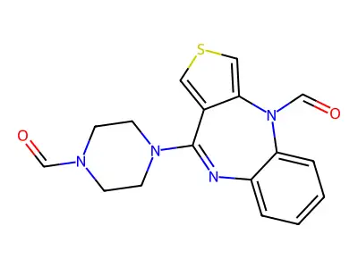 4H-Thieno(3,4-b)(1,5)benzodiazepine-4-carboxaldehyde, 10-(4-formyl-1-piperazinyl)- structure