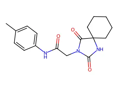 2-(2,4-dioxo-1,3-diazaspiro[4.5]dec-3-yl)-N-(4-methylphenyl)acetamide structure