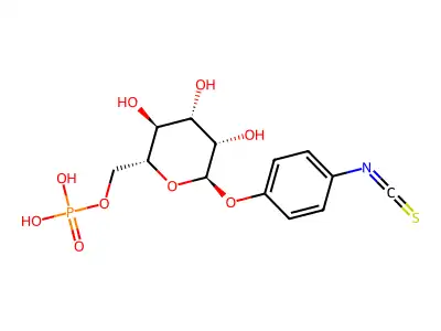 4-Isothiocyanatophenyl-6-phospho alpha-D-mannopyranoside structure