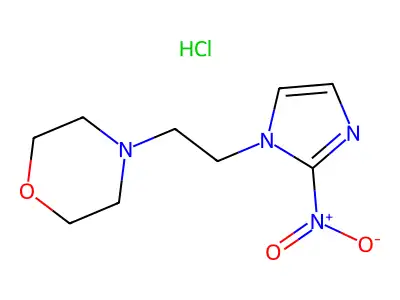 Morpholine, 4-(2-(2-nitro-1H-imidazol-1-yl)ethyl)-, monohydrochloride structure