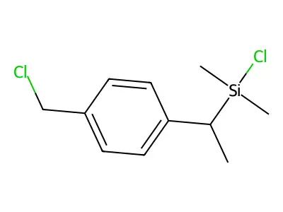 Chloro[1-[4-(chloromethyl)phenyl]ethyl]dimethylsilane structure