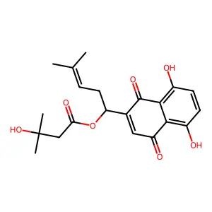 Alkannin-beta-hydroxyisovalerate structure