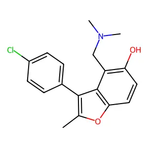 5-Benzofuranol, 3-(p-chlorophenyl)-4-dimethylaminomethyl-2-methyl- structure